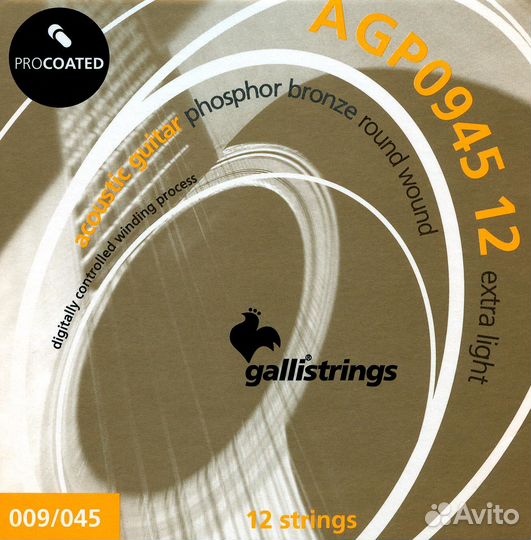 Струны для акустической гитары Galli Strings AGP09