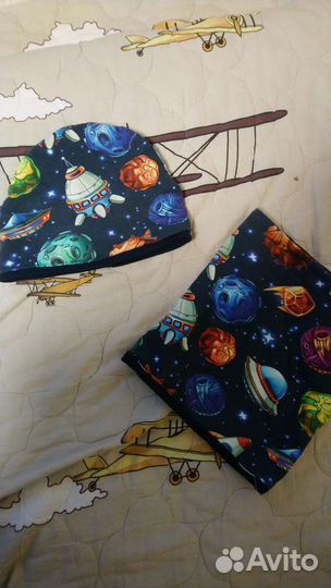 Комплект шапка, снуд на флисе