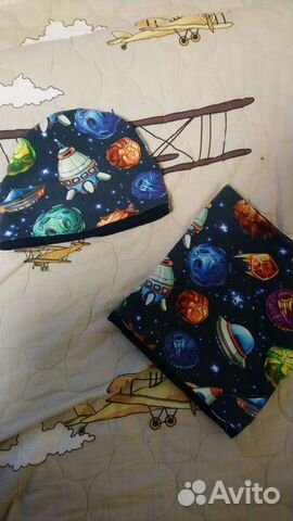 Комплект шапка, снуд на флисе