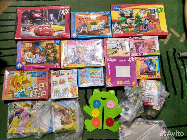 Детские пазлы, лото, игрушки и др
