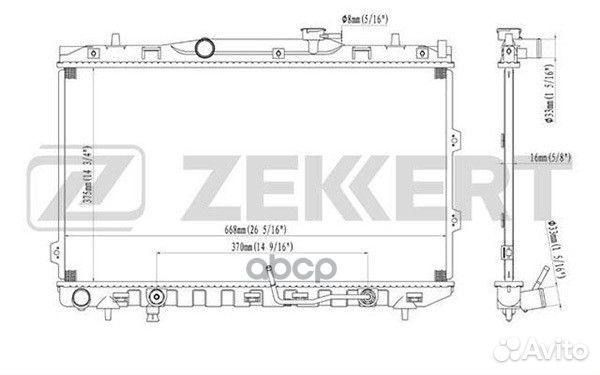 Радиатор охл. дв. Kia Cerato 04- mk-1226 Zekkert