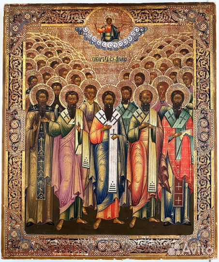 Антикварная икона Собор святых апостолов Мстера 19