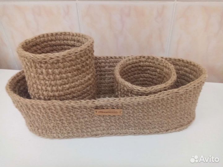Набор корзин из джута