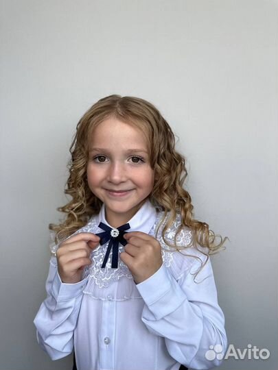 Блузка белая рубашка школьная детская