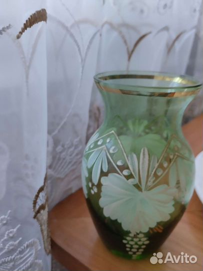 Ваза для цветов СССР из цветного стекла