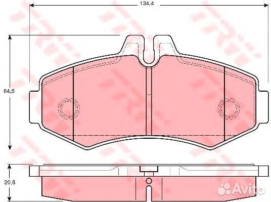 Колодки тормозные передние Mercedes vito/ W638 TRW