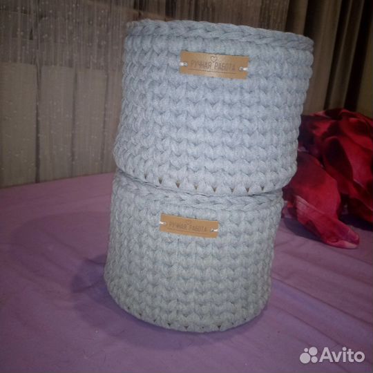 Вязаная корзинка