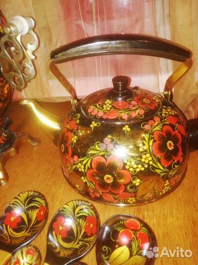 Сервиз, самовар хохломская роспись