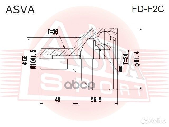 Шрус внешний прав/лев FDF2C asva