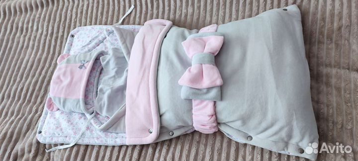 Конверт на выписку для девочки осень-зима