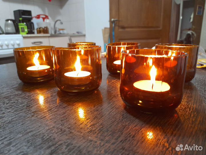 Подсвечник цветное стекло в стиле лофт