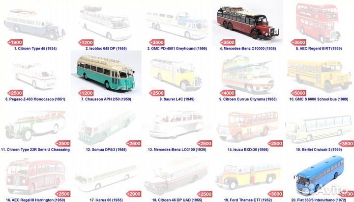 Модели Altaya Hachette Автобус Троллейбус 1:43