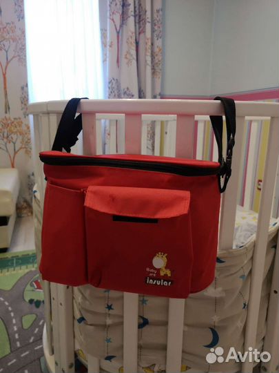 Сумка органайзер на коляску красная