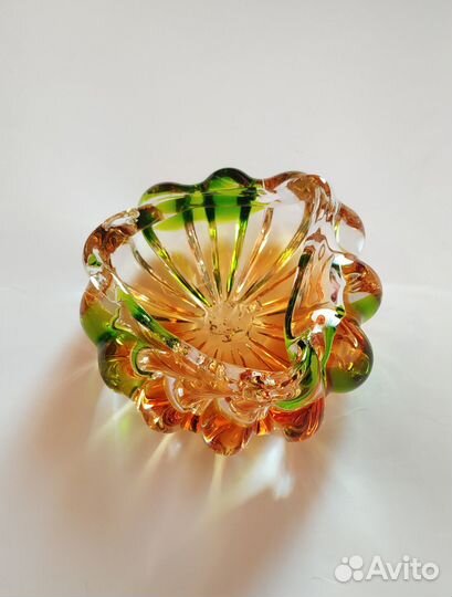 Пепельница гутное стекло СССР