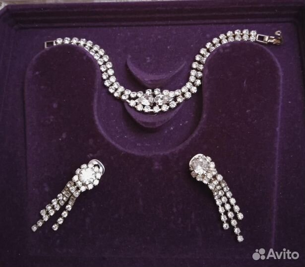 Чешская бижутерия - Колье, браслет и клипсы