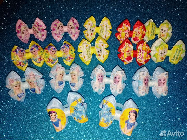 Бантики ручной работы с Эльзой