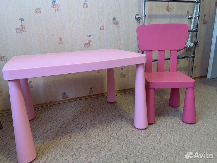 Детский стол и стул IKEA маммут