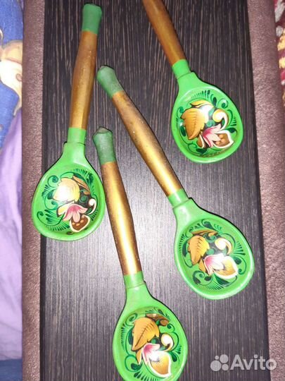 Деревянные чайные ложки хохлома