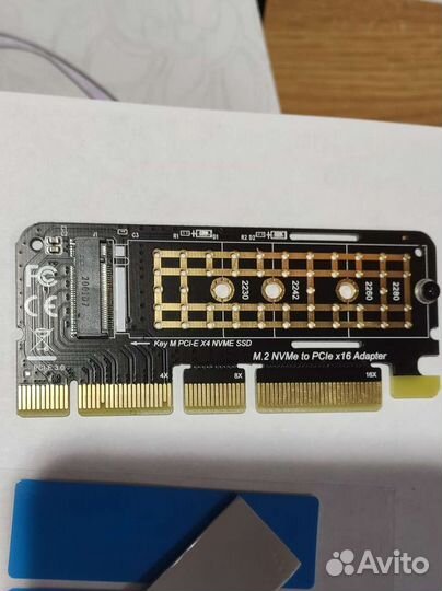Адаптер переходник PCI-E X4 X8 X16 на M.2 nvme SSD
