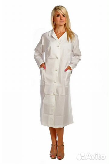 Халаты 100 хб белые (бязь)