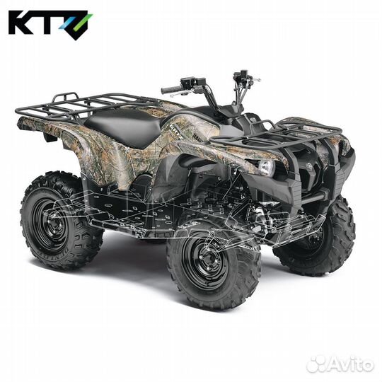 Защита днища на квадроцикл Yamaha Grizzli 700 (201