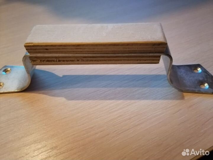 Ручка скоба рс-100 с деревянными накладками оцинк