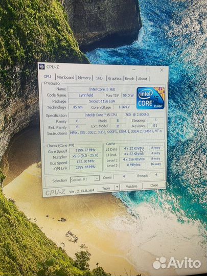 Материнская плата с процессором, памятью, кулером