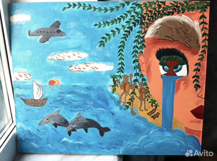 Картина маслом на холсте натюрморт девушка