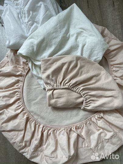 3 простыни на резинке + в подарок чехол для кокона