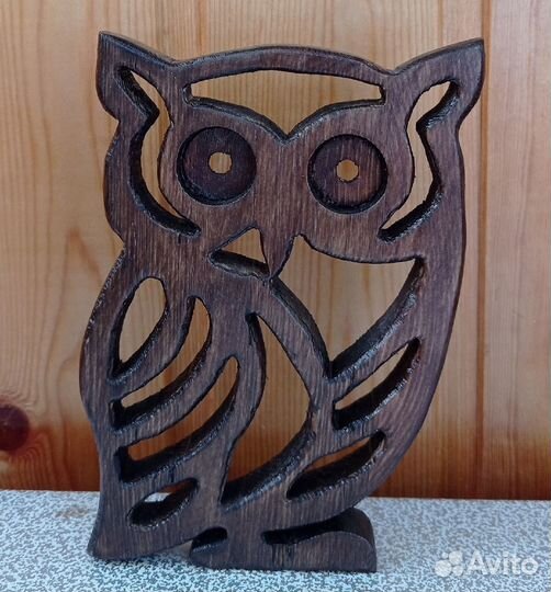 Декоративные фигуры из дерева:Кошка Сова Единорог