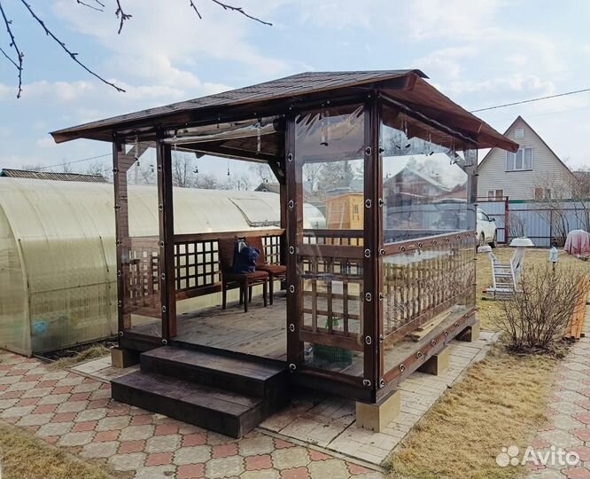 Мягкие окна (шторы) для террас, беседок, веранд