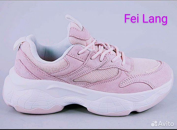 Кроссовки Женские Pink Fei Lang Замша Original