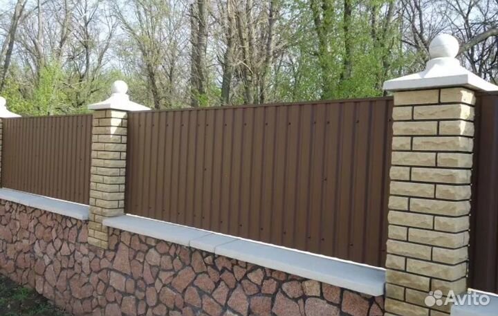 Забор из профнастила 75 метров