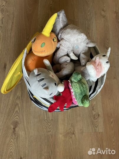 Мягкие игрушки IKEA + козина с крышкой