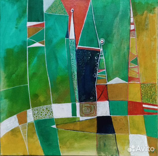 Абстрактная картина, Город зелёного цвета