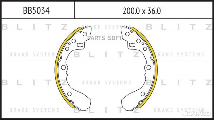 Blitz BB5034 Колодки тормозные барабанные зад