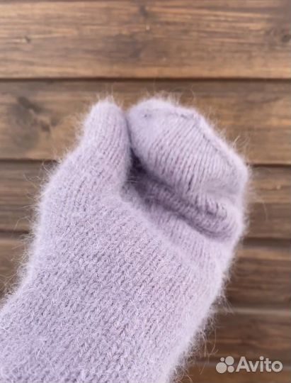 Варежки вязаные. Варежки из пуха норки