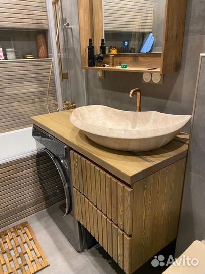 Тумба для ванной подвесная из лиственницы