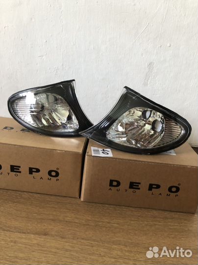 Комплект белых поворотников бмв е46