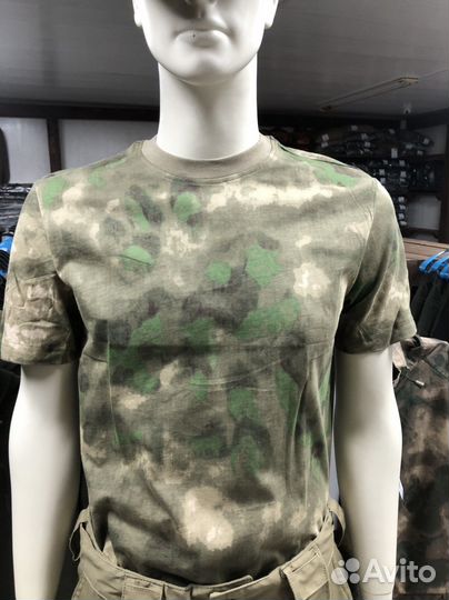 Футболка Сплав мох/мультикам хлопок