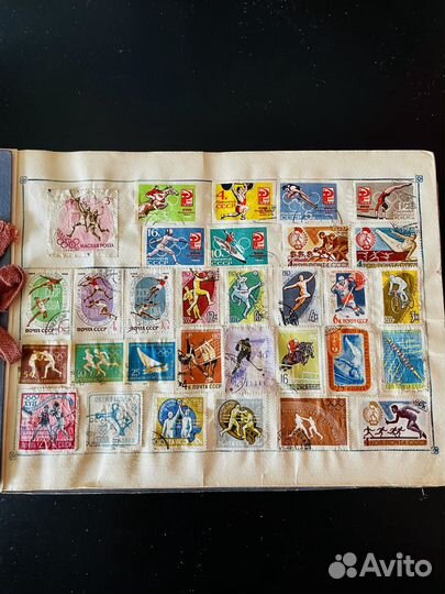 Альбом марок СССР (есть Ленин) + иностр, ок. 300шт