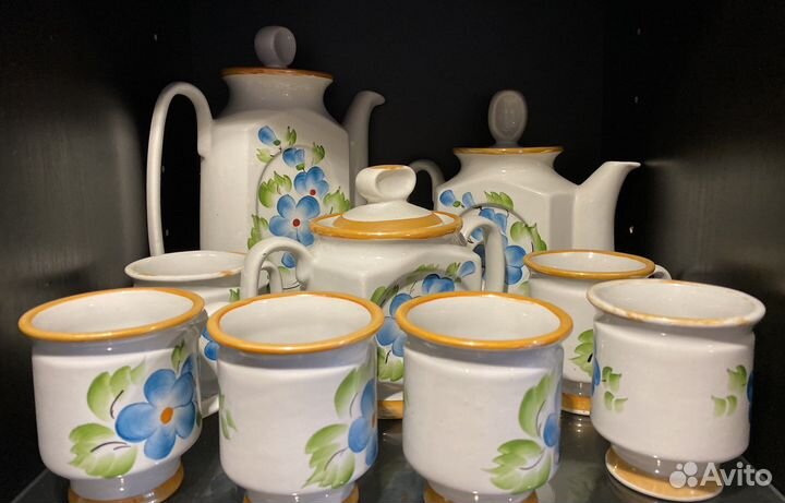 Чайный сервиз керамика. Ручная роспись