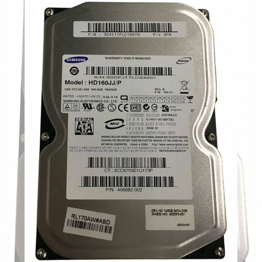 [406682-002] Жесткий Диск Hp 160gb Sata2 3,5" Hdd 406682-002