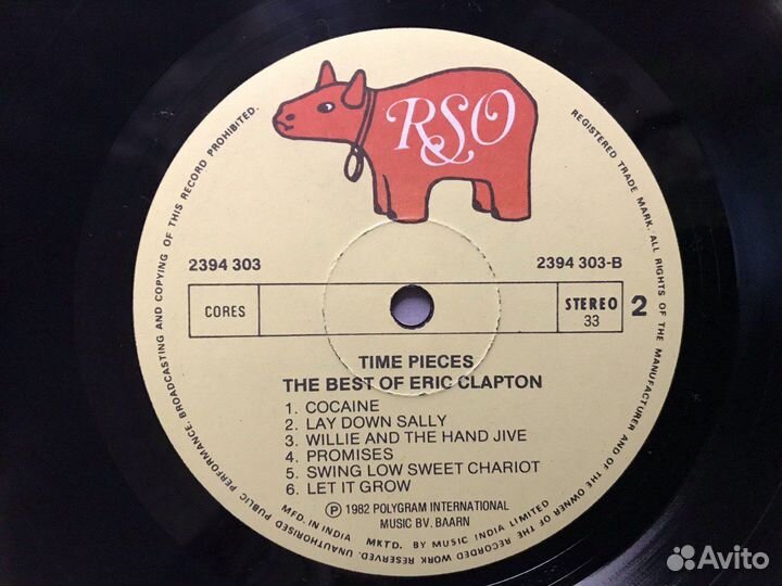 Eric Clapton Time Pieces (The Best) 1982 LP