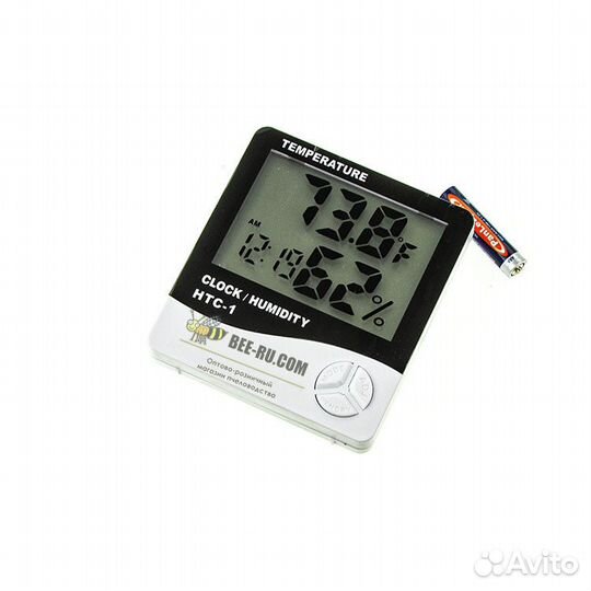 Гигрометр влагомер-термометр HTC-1 (с батарейками)