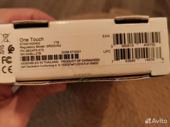 Внешний жесткий диск Seagate One Touch 1Tb новый