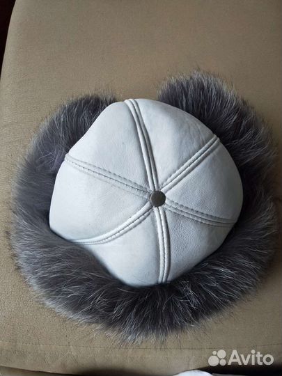 Шапка женская меховая песец кожа