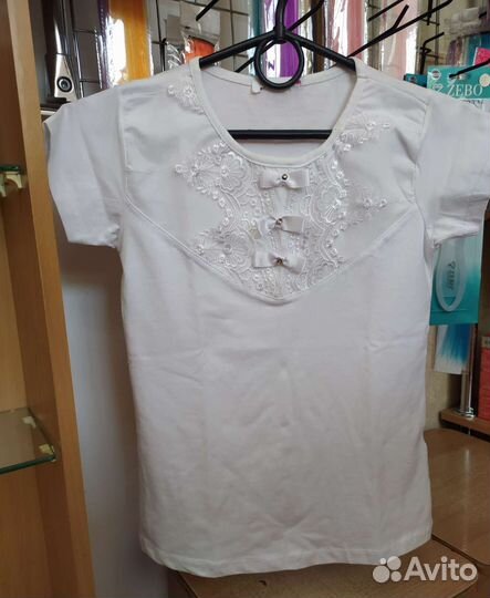 Блузка белая школьная до 140 размера