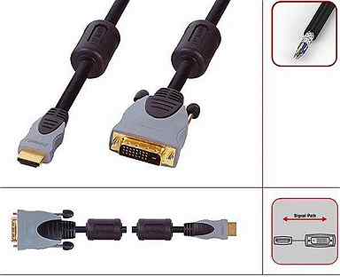 Кабель hdmi Plug - DVI-D Plug 10.00 м Luxmann 467