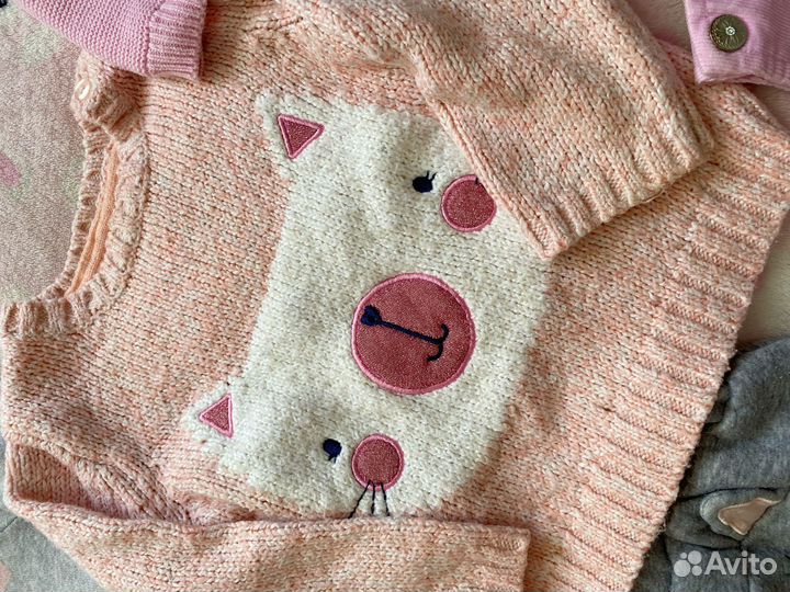 Пакет теплых вещей для девочки 86 см фирменых